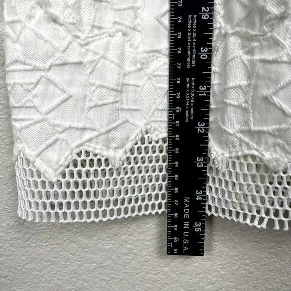 Jonathan Simkhai Burnout Brocade Long Sleeve Dress White Mini Dress 2 Altered - Picture 13 of 16